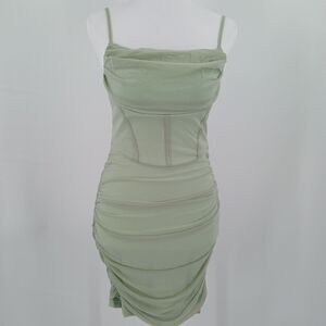 Shein Mod Bodycon Dress Womens M Green Romantic Coquette Softgirl Aesthetic